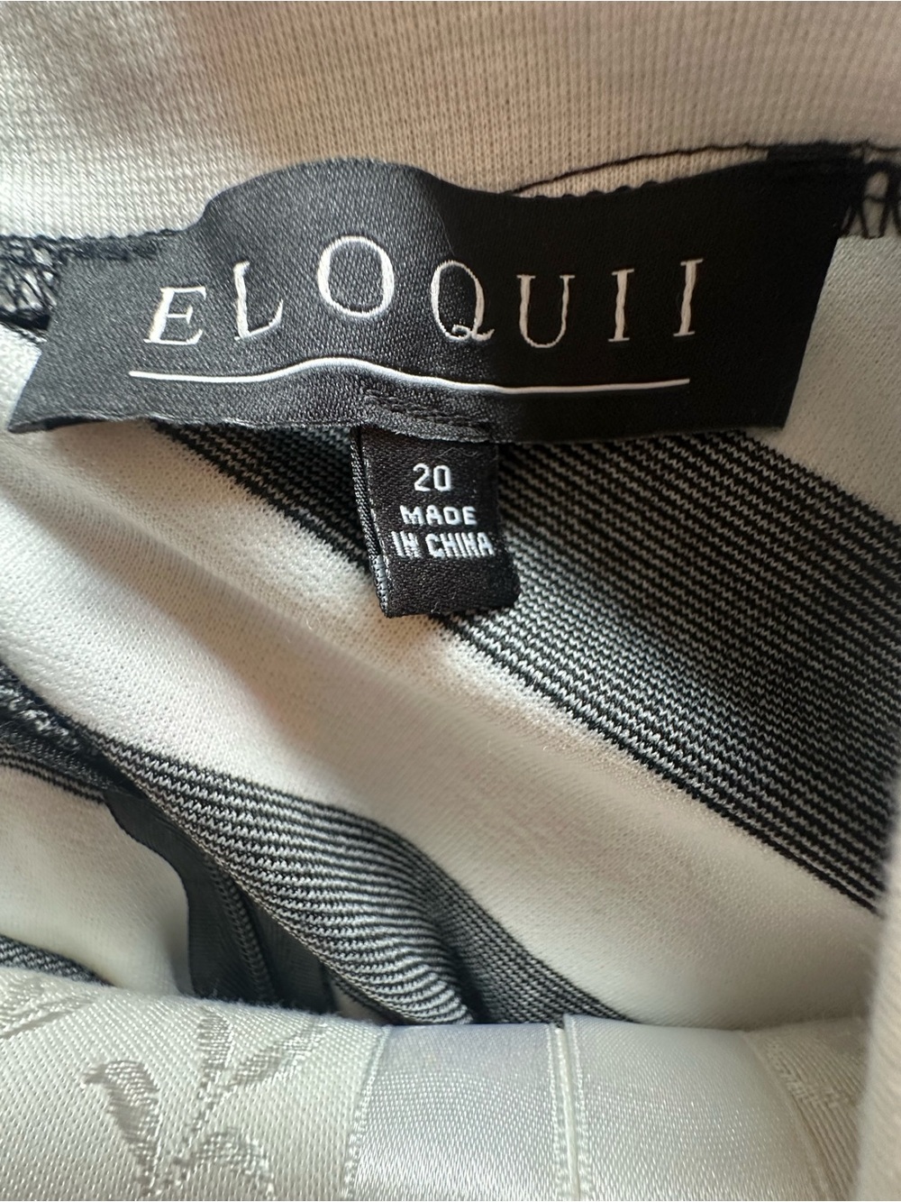NWT Eloquii Black & White Striped Asymmetrical Tie Waist Dress Size 20 - Picture 4 of 8